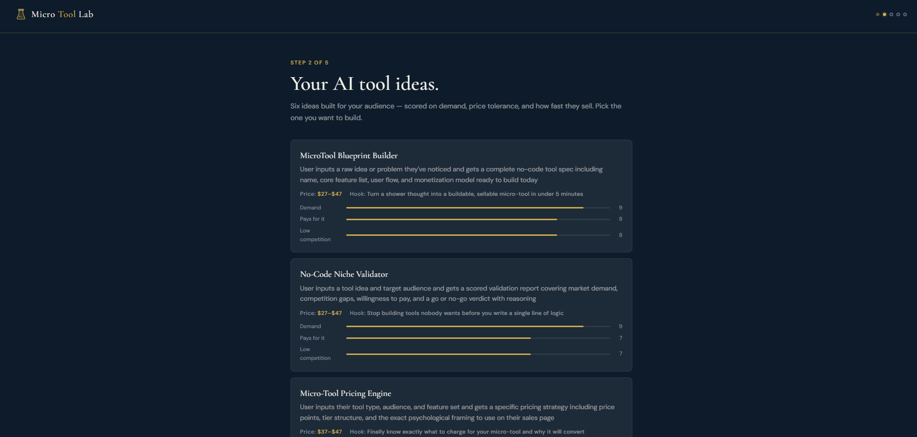 AI Product Lab — Idea Generator Step
